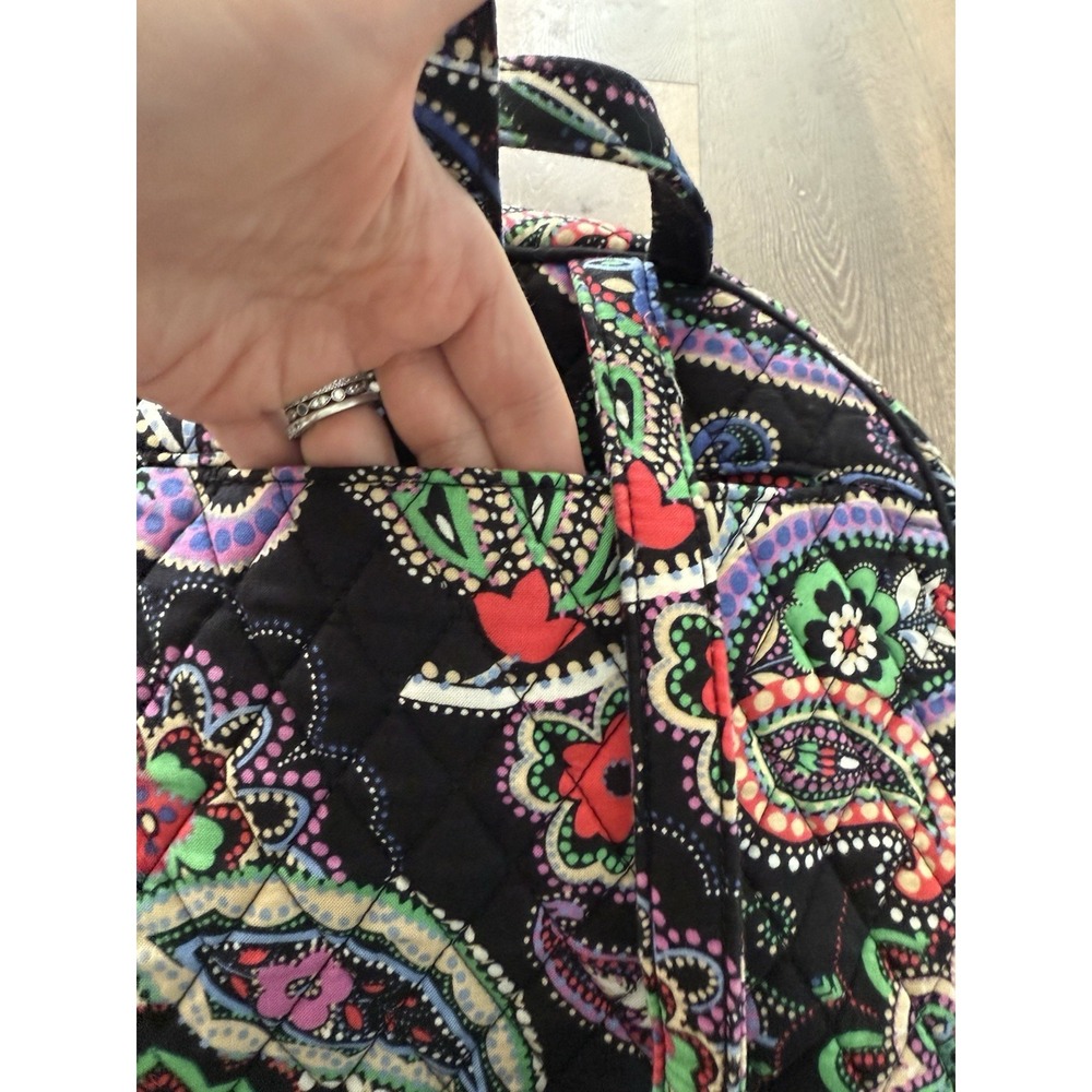 Vera Bradley Kiev Paisley Black Small Backpack Student Bag Heritage Preppy‎ - Picture 4 of 8